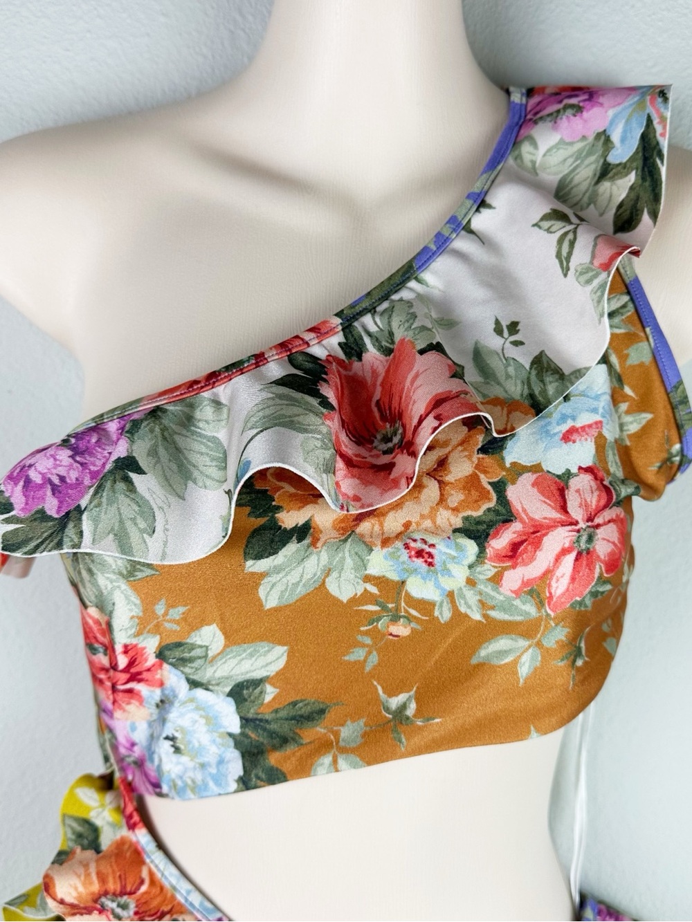 ZIMMERMANN Pattie Cutout Frill One Piece Swimsuit in Spliced NEW - Picture 5 of 11